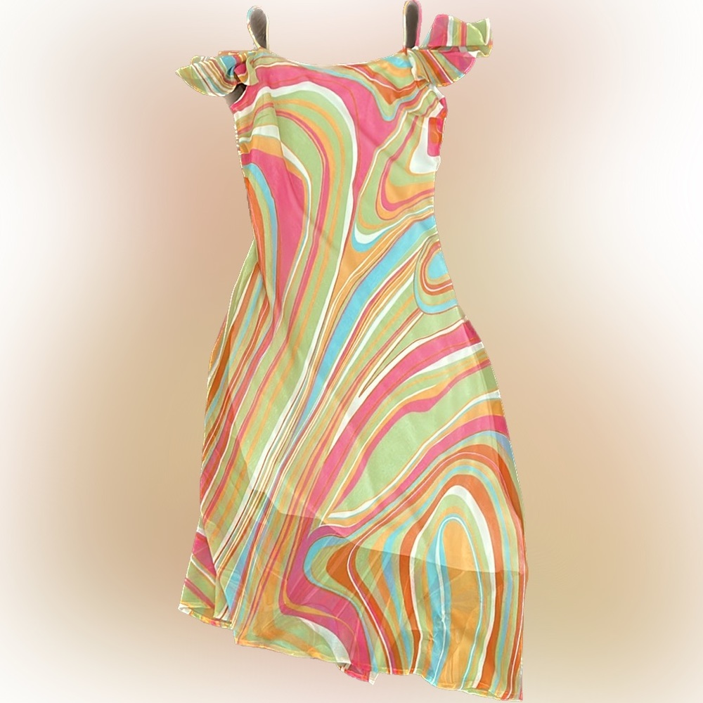 BEDO summer dress with off the shoulder design with spaghetti-straps